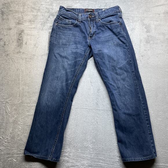 Guess Jeans Mens 30x27 Blue Medium Wash Relaxed Straight Rowland Fit Baggy - Picture 1 of 9
